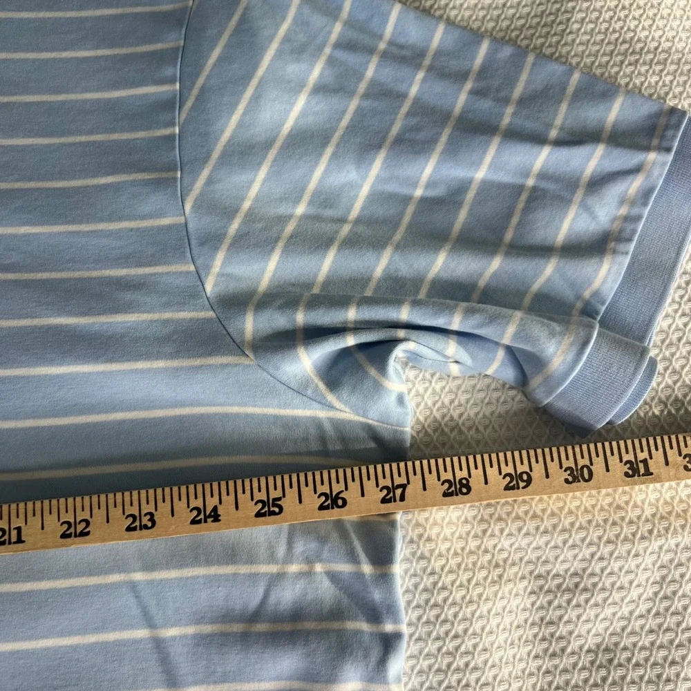 Polo Ralph Lauren Shirt Mens 2XLT Blue White Stripe ShortSleeve Embroidered Pony